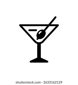 Martini Glass with Olive Inside Design