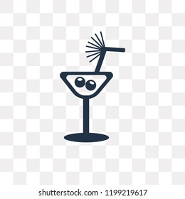 Martini Glass with Olive vector icon isolated on transparent background, Martini Glass with Olive transparency concept can be used web and mobile