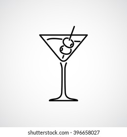 martini glass with olives icon