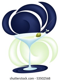 Martini glass on elegant background