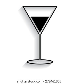 Martini glass with shadow