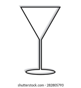Martini glass with shadow