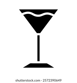 Martini glass silhouette. Concept of celebration, party, and alcoholic beverages.