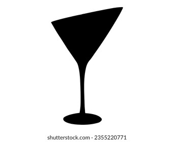 Martini glass silhouette vector art
