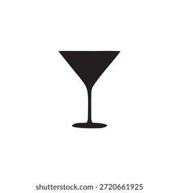 Martini Glas Silhouette Vektor flache Illustration Design.