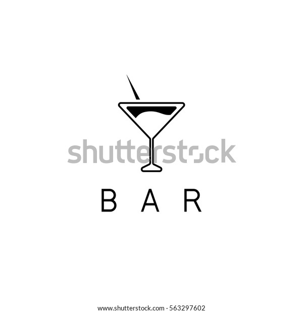 Martini Glass Straw Simple Vector Illustration Stock Vector (Royalty ...