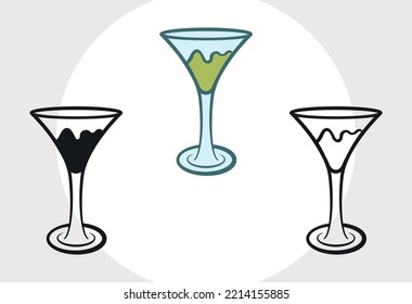 
Diseño de vectores para impresión SVG de vidrio Martini