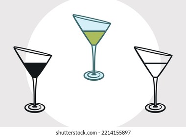 
Diseño de vectores para impresión SVG de vidrio Martini