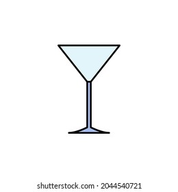 Martini glass, table etiquette colored icon. Can be used for web, logo, mobile app, UI, UX