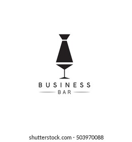 martini glass and tie vector design template