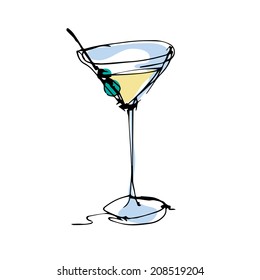 martini glass vector 