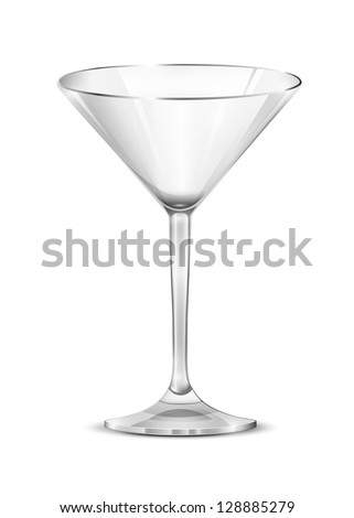 Martini glass. Glass. Vector.