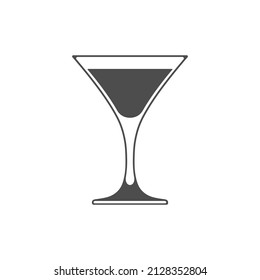 Martini glass vector icon isolated on white background