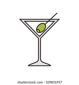 Martini glass. Vector illustration