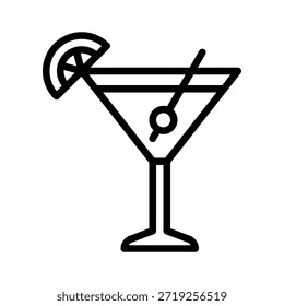 Martini-Glas, Vektorgrafik, Liniensymbol
