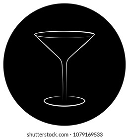 Martini glass vector illustration on black background