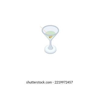 Martini glass vector isolated icon. Martini glass emoji illustration. Martini glass vector isolated emoticon