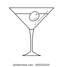 Martini glass vector line icon isolated on white background. Martini glass line icon for infographic, website or app. Icon designed on a grid system.