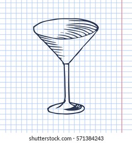 martini glass vector sketch
