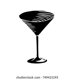 martini glass vector sketch