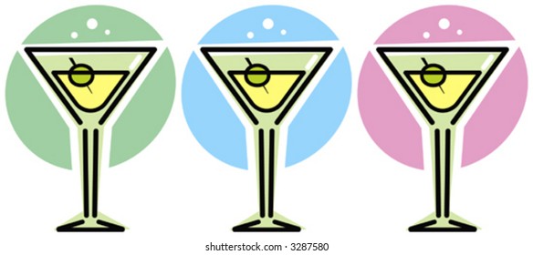 Martini Glasses – Vector illustration