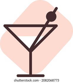 Martini del bar del hotel, ilustración, vector, sobre un fondo blanco.