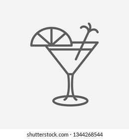 Martini icon line symbol. Isolated vector illustration of  icon sign concept for your web site mobile app logo UI design.