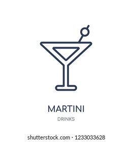 Martini icon. Martini linear symbol design from drinks collection. Simple outline element vector illustration on white background