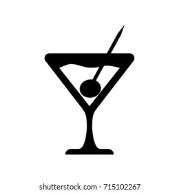 Martini icon , olive , black sign design