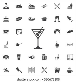 Martini Icon on the white background. restaurant set of icons.