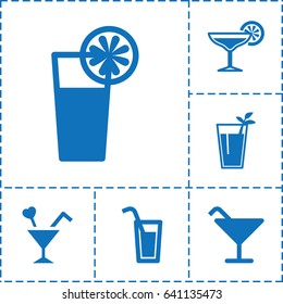 Martini icon. set of 6 martini filled icons such as cocktail