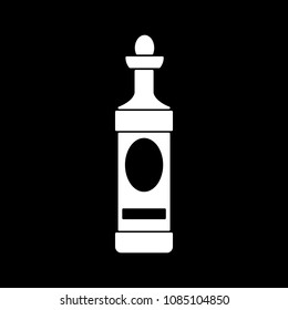 Martini icon. Silhouette Martini alcohol bottle vector icon for web design isolated on black background