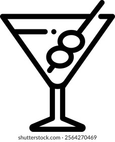 martini icon. Thin Linear Style Design Isolated On White Background