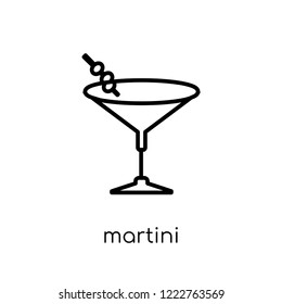 martini icon. Trendy modern flat linear vector martini icon on white background from thin line Drinks collection, outline vector illustration