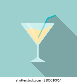 Martini icon , Vector flat long shadow design.