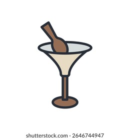 martini icons isolated on White Background. Flat style design