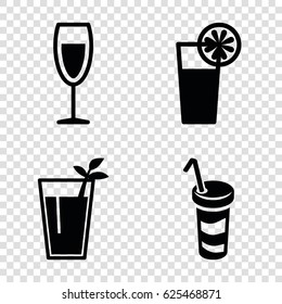 Martini icons set. set of 4 martini filled icons such as drink, wine glass