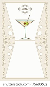 Martini Menu Card