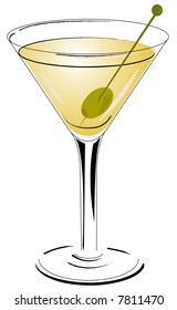 Martini with olive