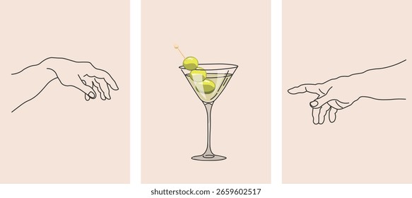Martini und Olive Poster Set
