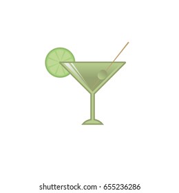 Martini, a pack of food and drink