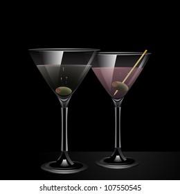 Martini and pink gin background
