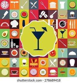 Martini and restaurant icons