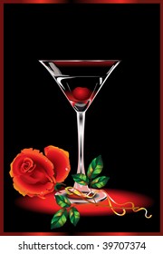 martini and roses