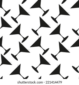 Martini seamless vector pattern illustration clip art