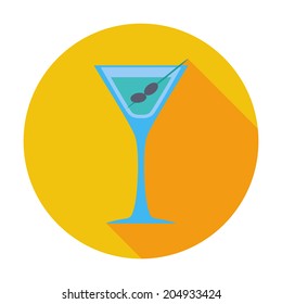 Martini. Single flat color icon. Vector illustration.