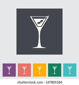 Martini single flat icon. Vector illustration.