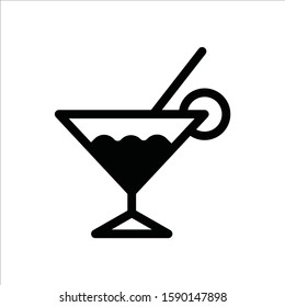 Martini vector icon. Alcohol flat sign design. Martini symbol pictogram. Alcohol drink icon