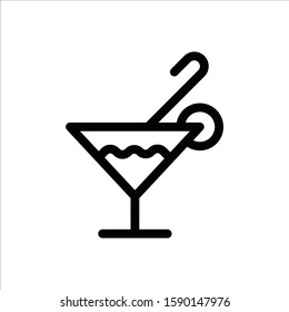 Martini vector icon. Alcohol flat sign design. Martini symbol pictogram. Alcohol drink icon