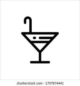 Martini vector icon. Alcohol flat sign design. Martini symbol pictogram. Alcohol drink icon